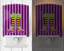 Halloween Witches Legs Ceramic Night Light Compact, UL-Certified, Ideal for Bedroom, Bathroom, Nursery, Hallway, Kitchen, 6x4x3, Multicolor