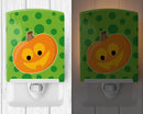 Halloween JackOLantern Ceramic Night Light Compact, UL-Certified, Ideal for Bedroom, Bathroom, Nursery, Hallway, Kitchen, 6x4x3, Multicolor