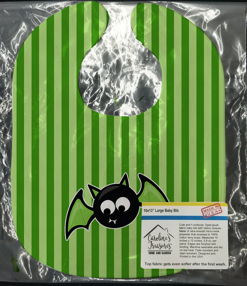 Halloween Bat Green Stripes Baby Bib BB9110BIB