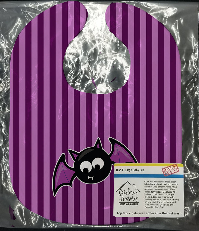 Halloween Bat Purple Stripes Baby Bib BB9111BIB