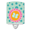 Butterfly in Polkadots Ceramic Night Light Compact, UL-Certified, Ideal for Bedroom, Bathroom, Nursery, Hallway, Kitchen, 6x4x3, Multicolor