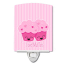 Love Muffins Ceramic Night Light Compact, UL-Certified, Ideal for Bedroom, Bathroom, Nursery, Hallway, Kitchen, 6x4x3, Multicolor