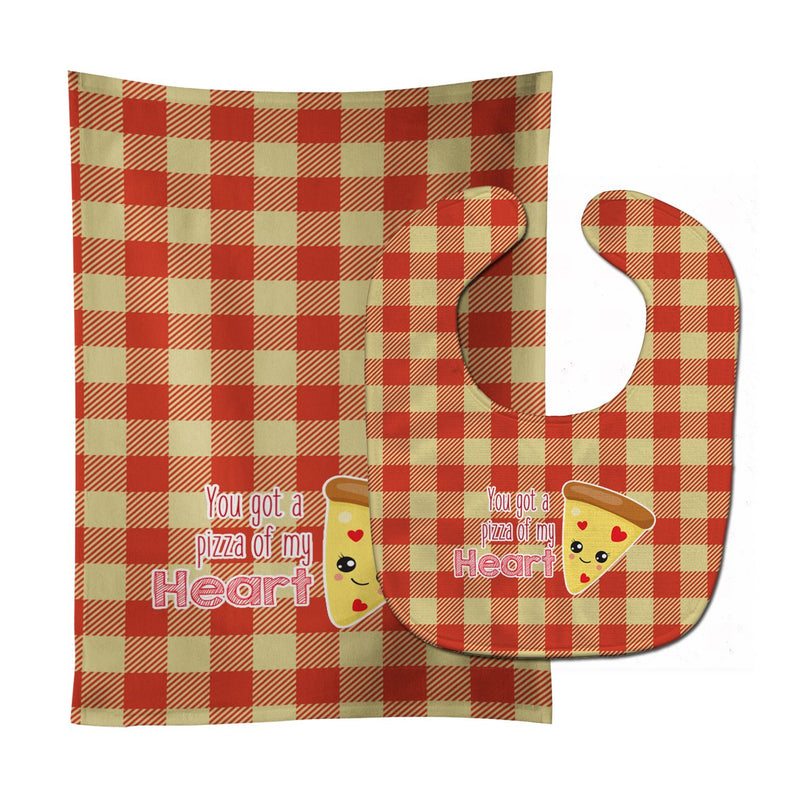 You got a Pizza of my Heart Baby Bib & Burp Cloth BB9128STBU