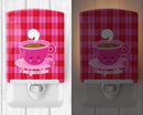 I love you a Latte Ceramic Night Light Compact, UL-Certified, Ideal for Bedroom, Bathroom, Nursery, Hallway, Kitchen, 6x4x3, Multicolor