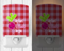 My heart Beets for You Ceramic Night Light Compact, UL-Certified, Ideal for Bedroom, Bathroom, Nursery, Hallway, Kitchen, 6x4x3, Multicolor