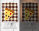 Pizza Ceramic Night Light Compact, UL-Certified, Ideal for Bedroom, Bathroom, Nursery, Hallway, Kitchen, 6x4x3, Multicolor