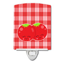 Tomatoes Ceramic Night Light Compact, UL-Certified, Ideal for Bedroom, Bathroom, Nursery, Hallway, Kitchen, 6x4x3, Multicolor