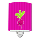 Beet Ceramic Night Light Compact, UL-Certified, Ideal for Bedroom, Bathroom, Nursery, Hallway, Kitchen, 6x4x3, Multicolor