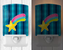 Multicolor Shooting Star Ceramic Night Light Compact, UL-Certified, Ideal for Bedroom, Bathroom, Nursery, Hallway, Kitchen, 6x4x3, Multicolor