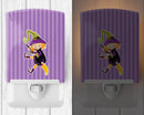 Halloween Witch Ceramic Night Light Compact, UL-Certified, Ideal for Bedroom, Bathroom, Nursery, Hallway, Kitchen, 6x4x3, Multicolor