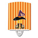 Halloween Witch's Hat and Legs Ceramic Night Light Compact, UL-Certified, Ideal for Bedroom, Bathroom, Nursery, Hallway, Kitchen, 6x4x3, Multicolor