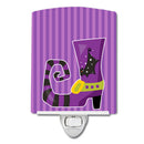 Halloween Witch's Shoe Ceramic Night Light Compact, UL-Certified, Ideal for Bedroom, Bathroom, Nursery, Hallway, Kitchen, 6x4x3, Multicolor