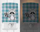 Raccoon Ceramic Night Light Compact, UL-Certified, Ideal for Bedroom, Bathroom, Nursery, Hallway, Kitchen, 6x4x3, Multicolor
