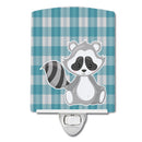 Raccoon Ceramic Night Light Compact, UL-Certified, Ideal for Bedroom, Bathroom, Nursery, Hallway, Kitchen, 6x4x3, Multicolor
