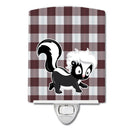 Skunk Ceramic Night Light Compact, UL-Certified, Ideal for Bedroom, Bathroom, Nursery, Hallway, Kitchen, 6x4x3, Multicolor