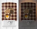 Squirrel Ceramic Night Light Compact, UL-Certified, Ideal for Bedroom, Bathroom, Nursery, Hallway, Kitchen, 6x4x3, Multicolor