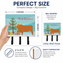 Highland Cow Christmas Leash or Key Holder Wall Hooks, Coat Rack Wall Mount, for Hanging Keys, Towels, Aprons, Leashes