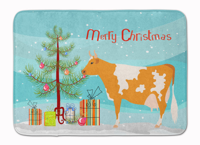 Guernsey Cow Christmas Machine Washable Memory Foam Mat BB9188RUG