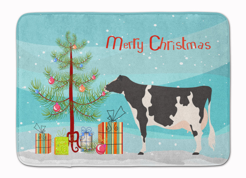 Holstein Cow Christmas Machine Washable Memory Foam Mat BB9189RUG