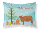 Ankole-Watusu Cow Christmas Fabric Standard Pillowcase – Artistic Decorative Front, White Back BB9190PILLOWCASE