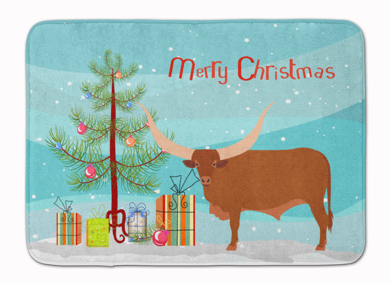 Ankole-Watusu Cow Christmas Machine Washable Memory Foam Mat BB9190RUG