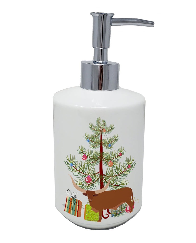 Ankole-Watusu Cow Christmas Ceramic Soap Dispenser