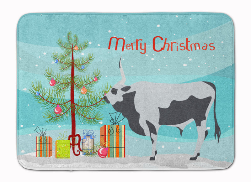 Hungarian Grey Steppe Cow Christmas Machine Washable Memory Foam Mat BB9191RUG