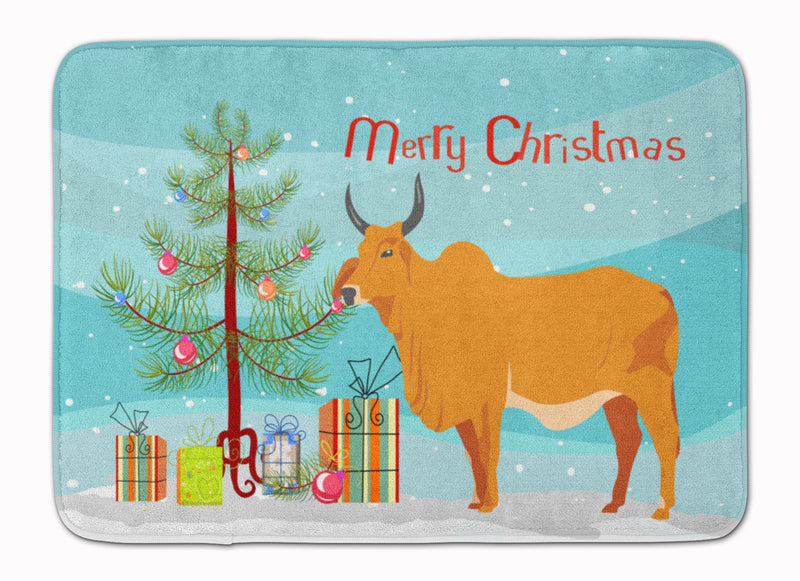 Zebu Indicine Cow Christmas Machine Washable Memory Foam Mat BB9192RUG