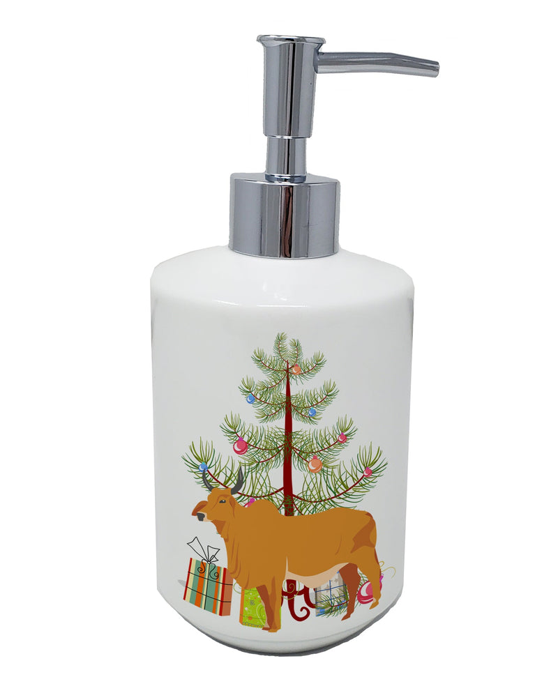 Zebu Indicine Cow Christmas Ceramic Soap Dispenser