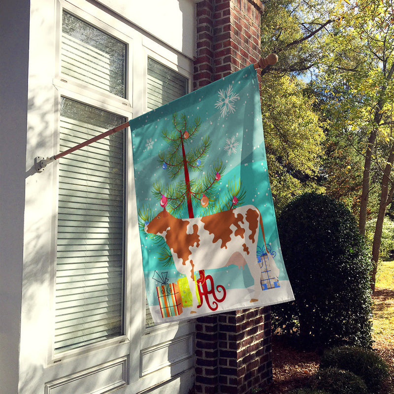 Ayrshire Cow Christmas Flag Canvas House Size BB9194CHF