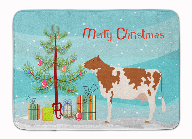 Ayrshire Cow Christmas Machine Washable Memory Foam Mat BB9194RUG