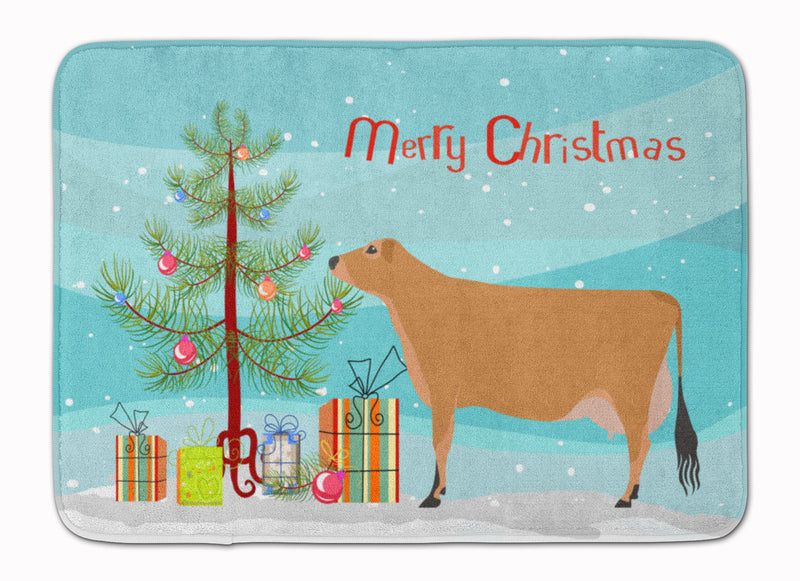 Jersey Cow Christmas Machine Washable Memory Foam Mat BB9196RUG