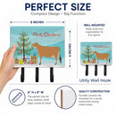 Jersey Cow Christmas Leash or Key Holder Wall Hooks, Coat Rack Wall Mount, for Hanging Keys, Towels, Aprons, Leashes