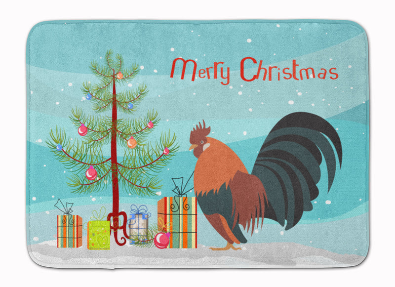 Dutch Bantam Chicken Christmas Machine Washable Memory Foam Mat BB9203RUG