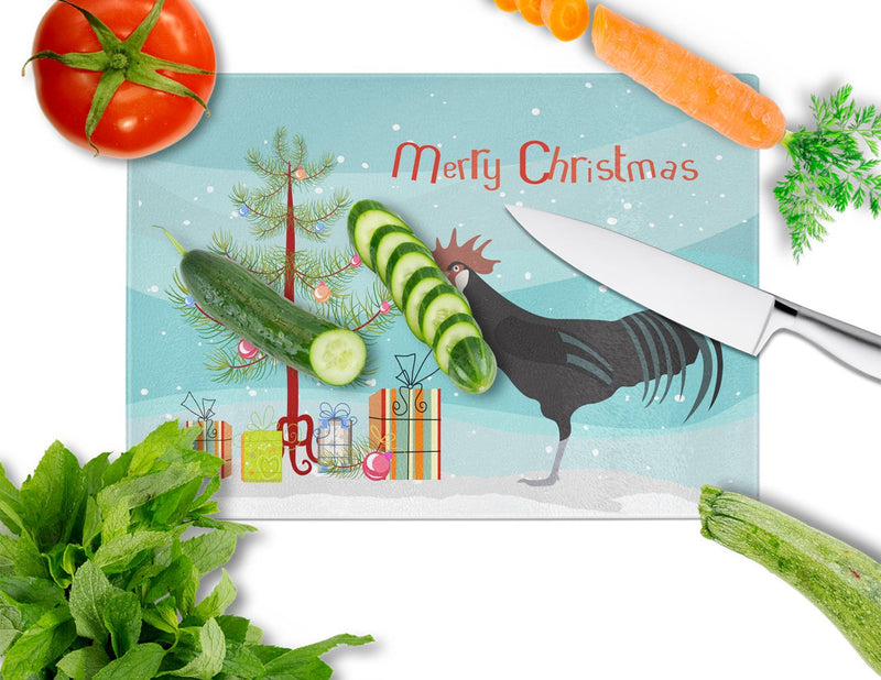 Minorca Ctalalan Chicken Christmas Glass Cutting Board Large BB9208LCB