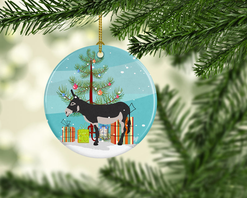 American Mammoth Jack Donkey Christmas Ornament - Round Ceramic Ornament – Artist-Designed Keepsake Decoration BB9211CO1
