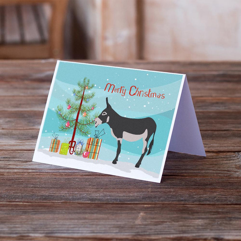 American Mammoth Jack Donkey Christmas Greeting Cards -  Blank Note Cards – 8-Pack of Artist-Designed Cards with Envelopes