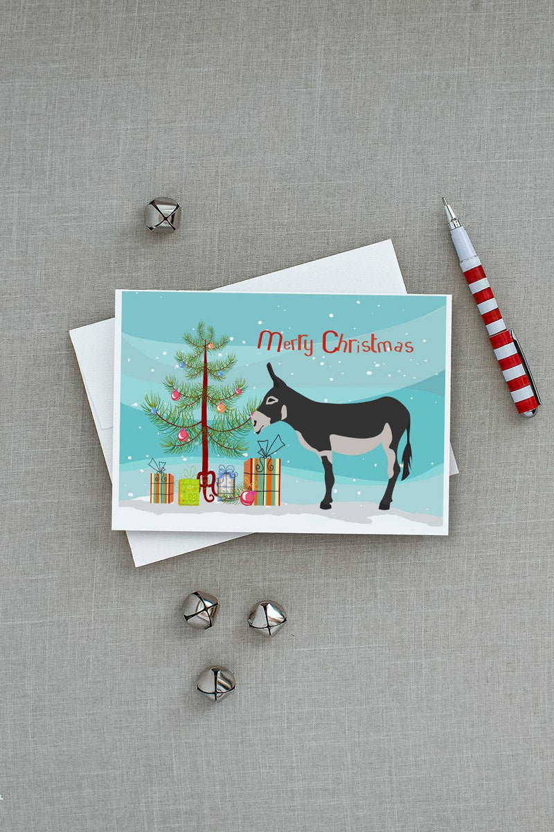 American Mammoth Jack Donkey Christmas Greeting Cards -  Blank Note Cards – 8-Pack of Artist-Designed Cards with Envelopes