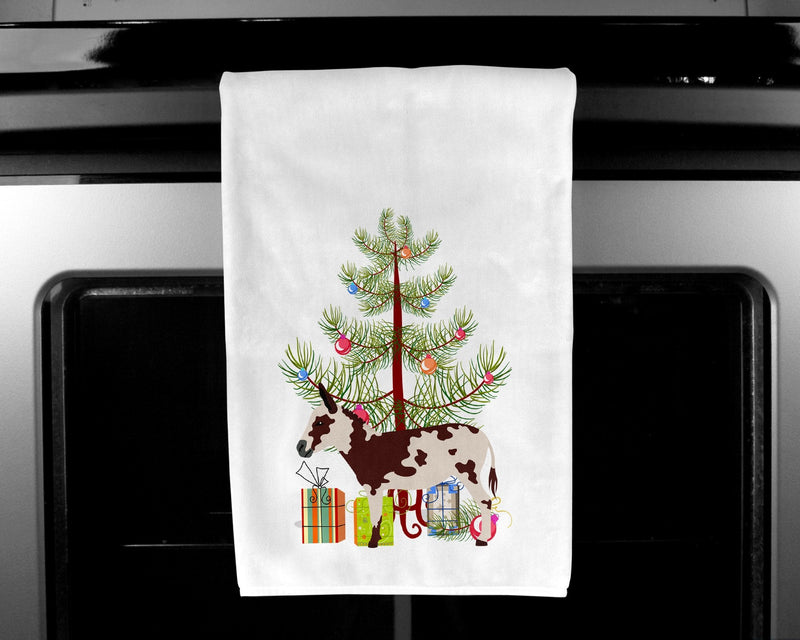 American Spotted Donkey Christmas Kitchen Towels – Set of 2 - Decorative & Absorbent Cotton | BB9218WTKT