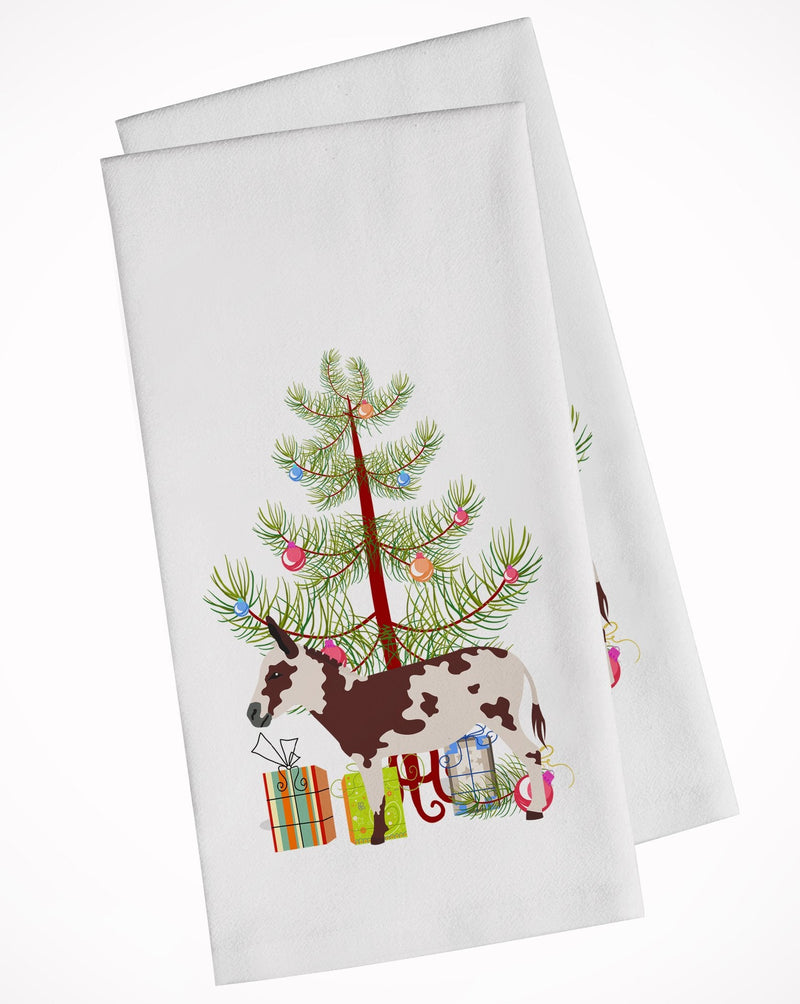 American Spotted Donkey Christmas Kitchen Towels – Set of 2 - Decorative & Absorbent Cotton | BB9218WTKT