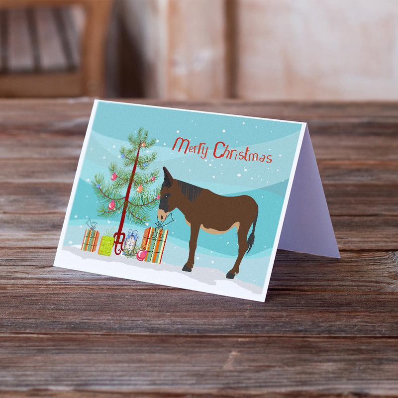 Zamorano-Leones Donkey Christmas Greeting Cards and Envelopes Pack of 8