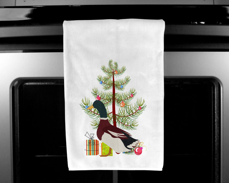 Rouen Duck Christmas White Kitchen Towel Set of 2 BB9223WTKT