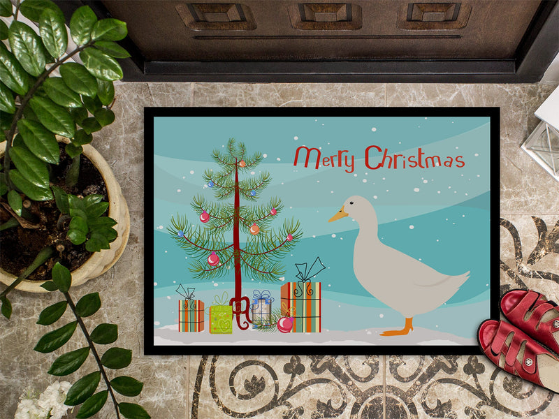 American Pekin Duck Christmas Doormat - 18x27 Decorative Floor Mat – Indoor/Outdoor Rug with Artistic Flair BB9227MAT