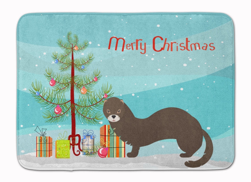 Russian or European Mink Christmas Machine Washable Memory Foam Mat BB9235RUG