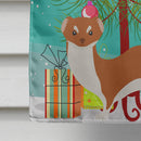 Weasel Christmas House Flag 28x40 Porch Sleeve Pole Decorative Outside Yard Banner Artwork Wall Hanging, Polyester