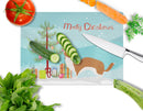 Weasel Christmas Cutting Board Tempered Glass Kitchen Cutting Surface, Heat Resistant Chopping, Non-Slip Feet, Food Prep & Serving