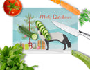 Silver Fox Christmas Cutting Board Tempered Glass Kitchen Cutting Surface, Heat Resistant Chopping, Non-Slip Feet, Food Prep & Serving