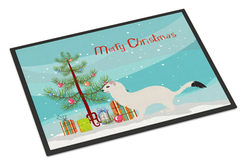 Stoat Short-tailed Weasel Christmas Indoor or Outdoor Mat 24x36 BB9239JMAT