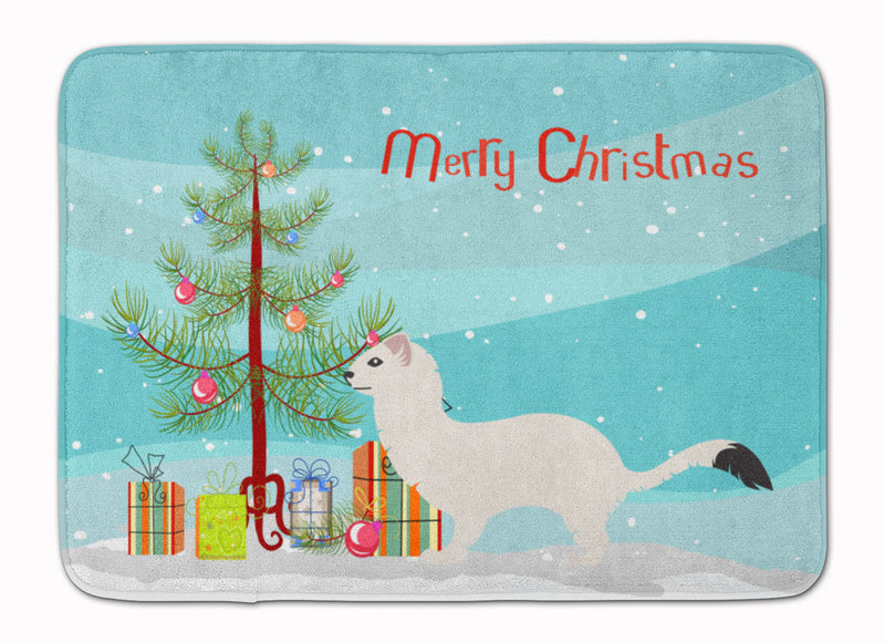 Stoat Short-tailed Weasel Christmas Machine Washable Memory Foam Mat BB9239RUG