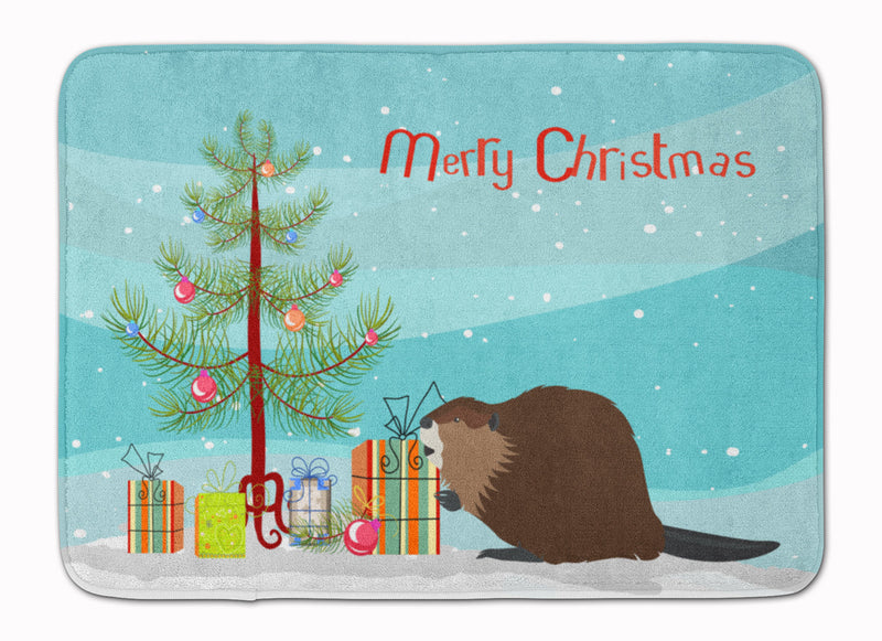 Eurasian Beaver Christmas Machine Washable Memory Foam Mat BB9240RUG